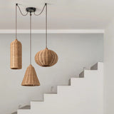 Load image into Gallery viewer, Natural Rattan Cluster Ceiling Light