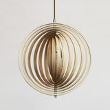 Load image into Gallery viewer, Handcrafted Wood Round Globe Pendant Lampshade