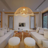Load image into Gallery viewer, Bamboo Woven Flower Hanging Lighting Wicker Pendant Light