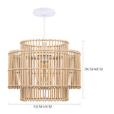 Load image into Gallery viewer, Natural Bamboo Dining Room Pendant Lights Woven Chandelier