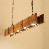 Load image into Gallery viewer, Rectangular Wooden Island Ceiling Light 4 Lights