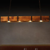 Load image into Gallery viewer, Rectangular Wooden Island Ceiling Light 4 Lights