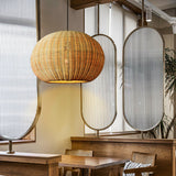 Load image into Gallery viewer, Round Wicker Rattan Basket Pendant Light