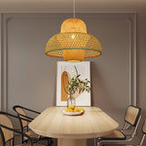 Load image into Gallery viewer, Handcrafted Bamboo Woven Pendant Light