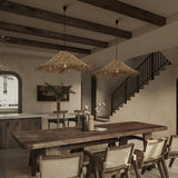 Load image into Gallery viewer, Rattan Tassell Straw Hat Pendant Lights