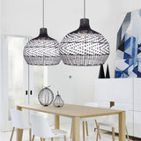 Load image into Gallery viewer, Black Rattan Pendant Ligh for Living Room