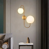 Load image into Gallery viewer, Modern Wall Lamp White Globe Glass Shade 2-Light