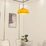 Load image into Gallery viewer, Modern Orange Glass Pendant Light Drum Shape