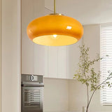 Load image into Gallery viewer, Modern Orange Glass Pendant Light Drum Shape