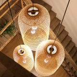 Load image into Gallery viewer, Bamboo Elongated Pendant Lights for Living Room