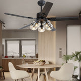 Load image into Gallery viewer, Black Vintage Ceiling Fan with Lights 52&#39;&#39;