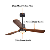 Load image into Gallery viewer, 52&quot; LED Ceiling Fan Light with 3 Wood Blades
