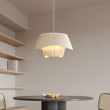 Load image into Gallery viewer, Milk White Chandelier Silk Satin Led Bedroom Decor Home Pendant Lights