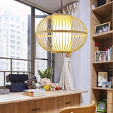 Load image into Gallery viewer, Bamboo Lantern Spherical Pendant Light
