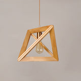 Load image into Gallery viewer, Wooden Geometric Shade Dining Room Hanging Lamp