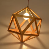 Load image into Gallery viewer, Wooden Diamond Shape Pendant Lamp Novelty