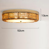 Load image into Gallery viewer, Wood Wicker Compact Flush Mount Lighting